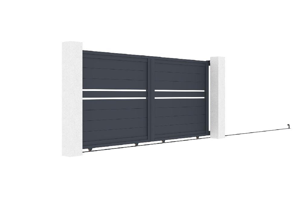 Puerta corredera 3m CIMONE H.140 aluminio gris