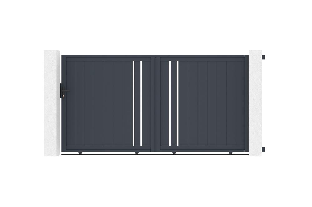 Puerta corredera 3m GIONA H.180 aluminio gris