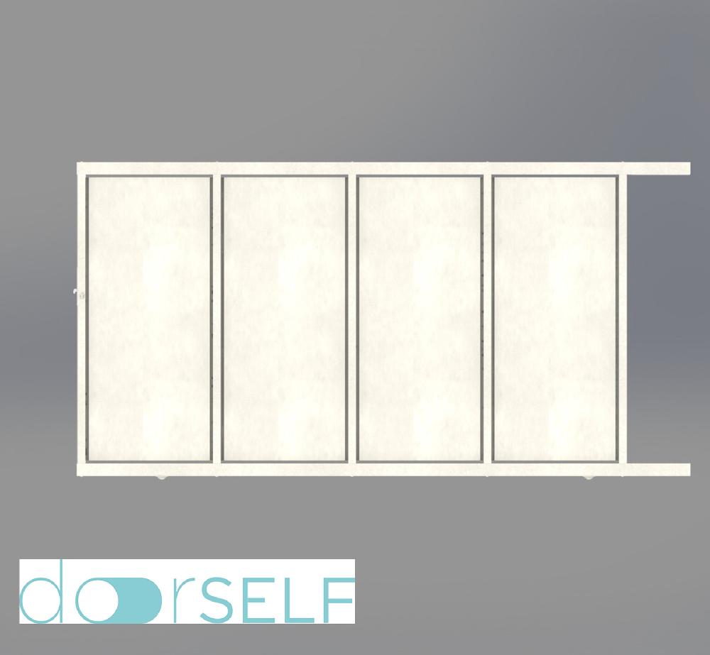 Puerta corredera DOORSELF Blind de acero blanca 350 x 200 cm