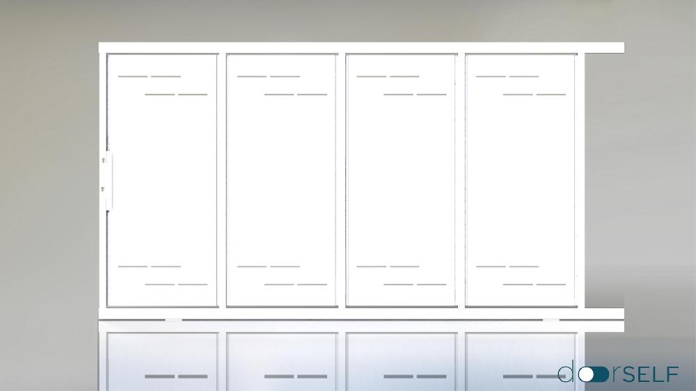 Puerta corredera DOORSELF de acero blanco 350x200 cm
