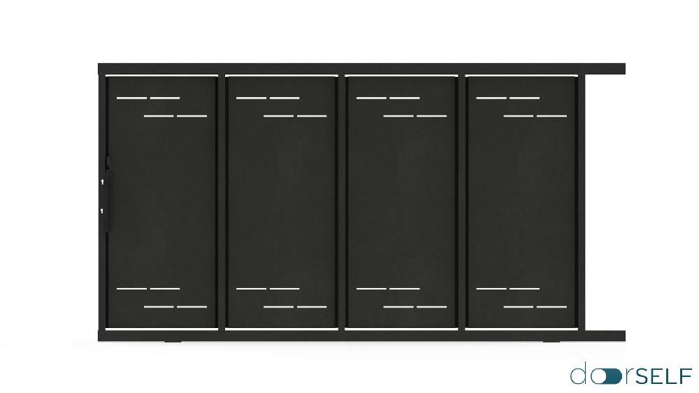 Puerta corredera DOORSELF de acero gris 350x200 cm
