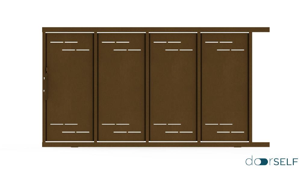 Puerta corredera DOORSELF de acero marrón 400x200 cm