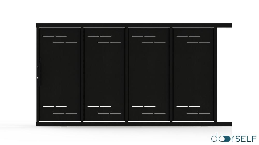 Puerta corredera DOORSELF de acero negro 350x200 cm