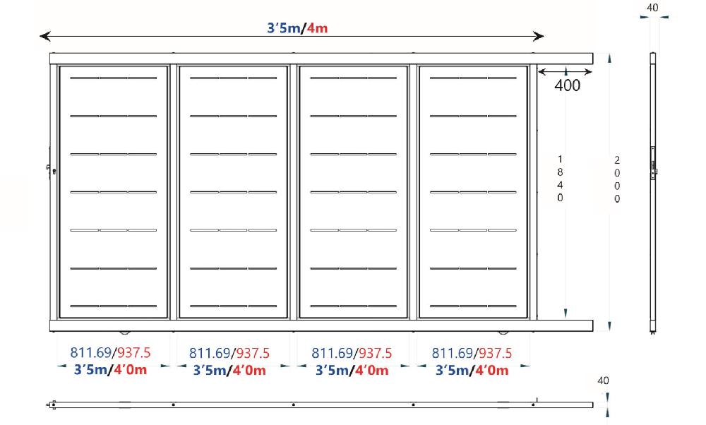 Puerta Corredera DOORSELF De Acero Negro 400x200 Cm
