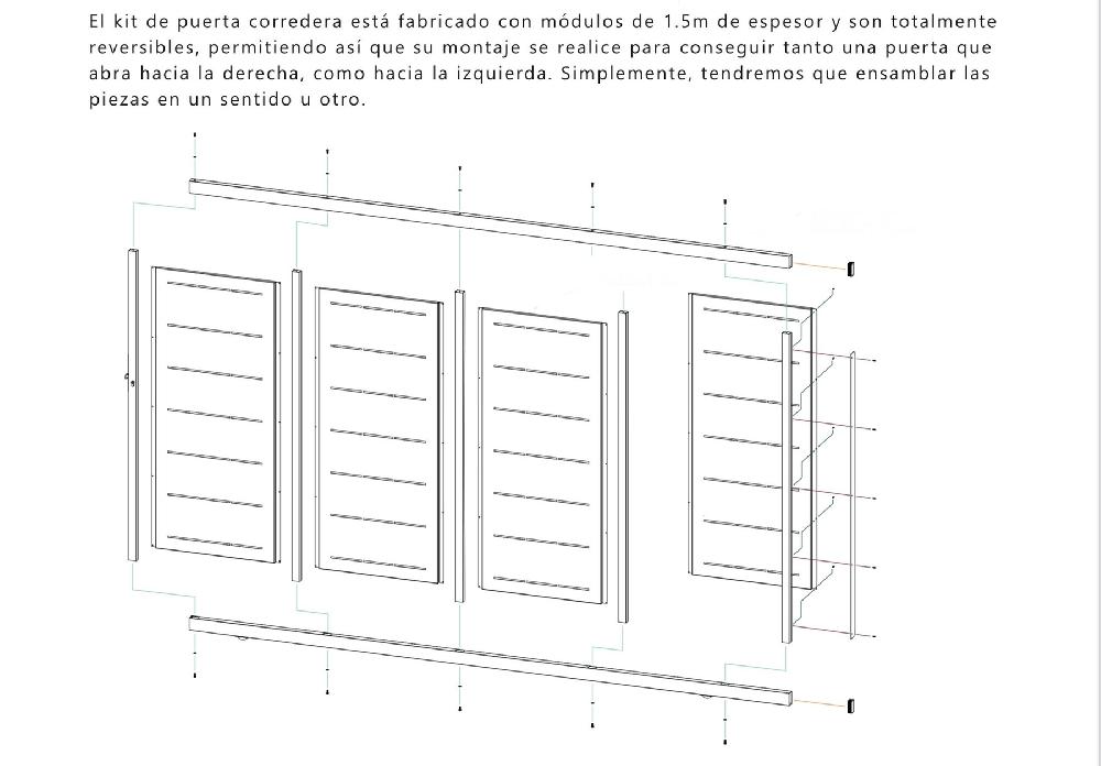 Puerta Corredera DOORSELF De Acero Negro 400x200 Cm