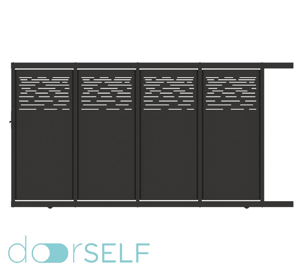 Puerta corredera DOORSELF Galaxy gris forja 350x200 cm
