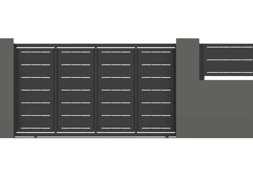 Puerta Corredera DOORSELF Lines 350x200 cm óxido