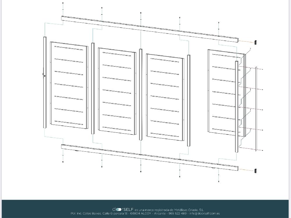 Puerta Corredera DOORSELF Lines 400x200 Cm Gris Forja