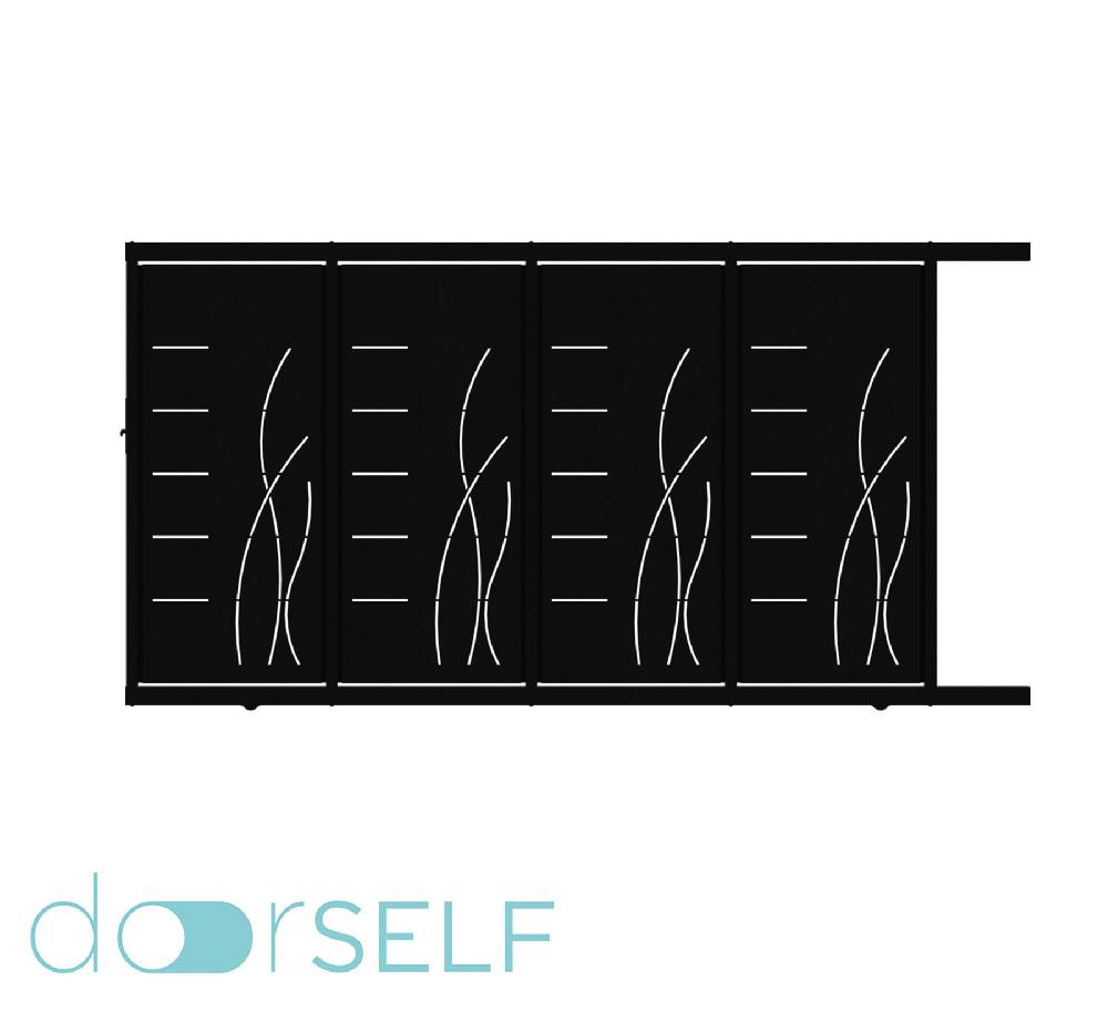 Puerta corredera DOORSELF Lines&rushes negra 400x200 cm