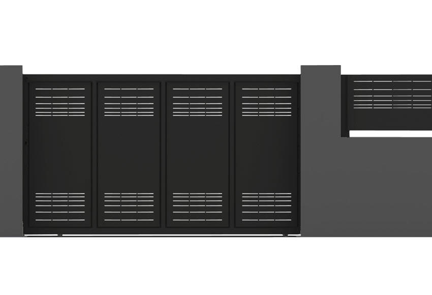 Puerta Corredera DOORSELF Parallels 350x200 cm óxido