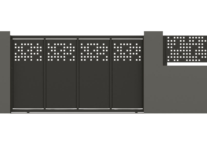Puerta Corredera DOORSELF Tetris 350x200 cm gris forja