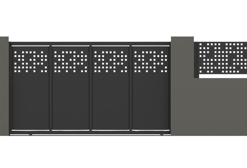 Puerta Corredera DOORSELF Tetris 350x200 cm óxido