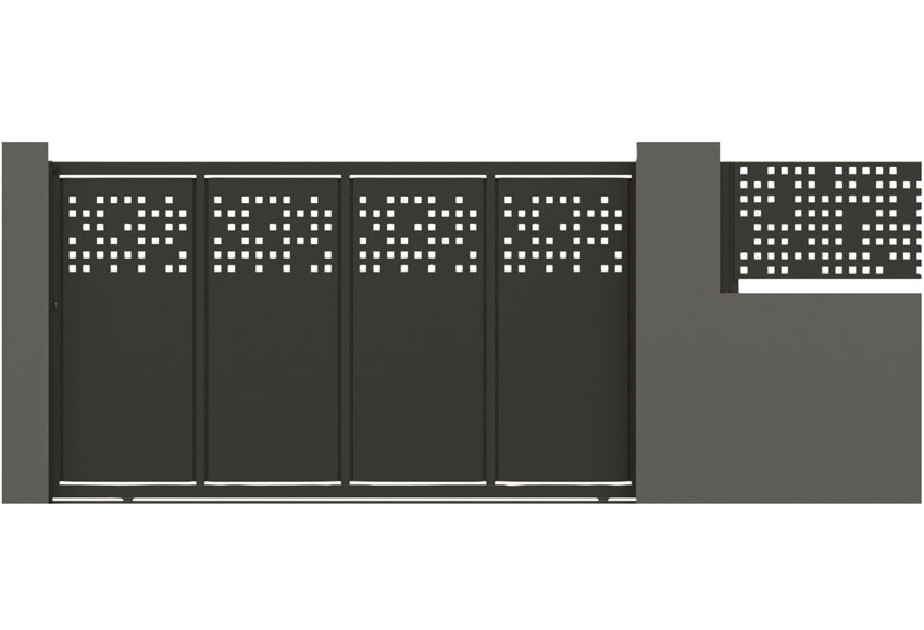 Puerta Corredera DOORSELF Tetris 400x200 cm gris forja