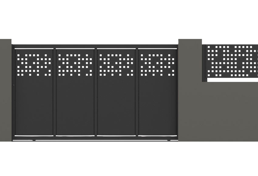 Puerta Corredera DOORSELF Tetris 400x200 cm óxido