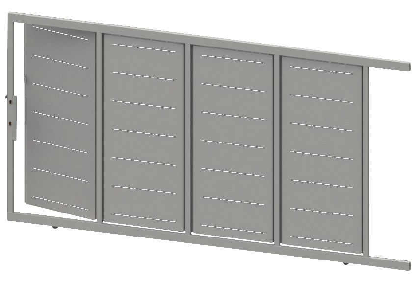 Puerta corredera+peatonal DOORSELF Lines blanco 350x200 cm