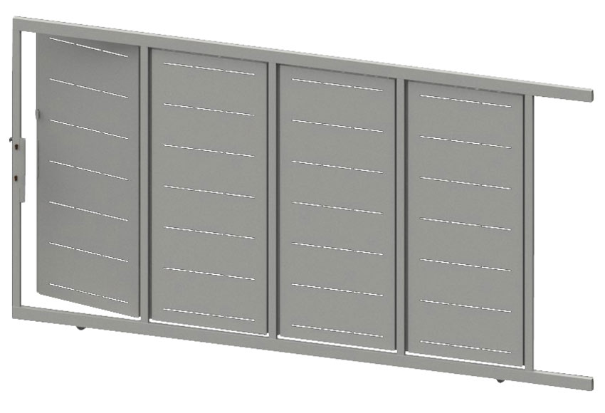 Puerta corredera+peatonal DOORSELF Lines blanco 400x200 cm