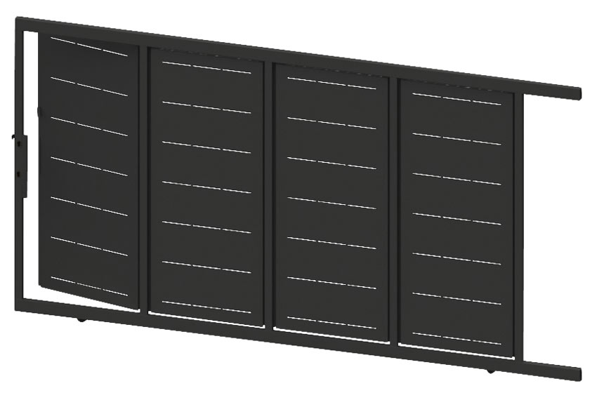 Puerta corredera+peatonal DOORSELF Lines negra 350x200 cm