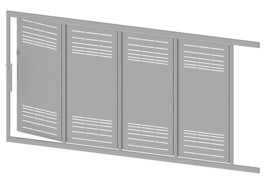 Puerta corredera+peatonal DOORSELF Parallels blanco 350x200 cm
