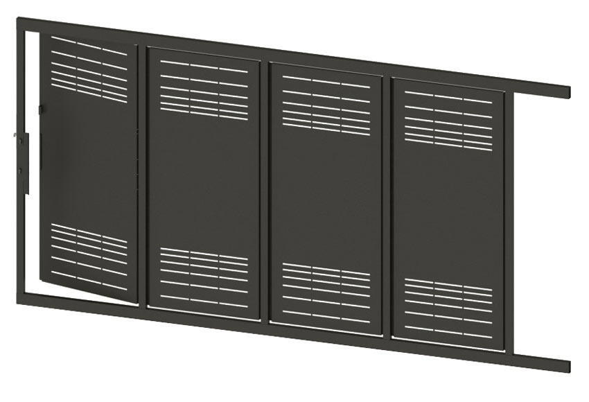 Puerta corredera+peatonal DOORSELF Parallels gris forja 350x200 cm