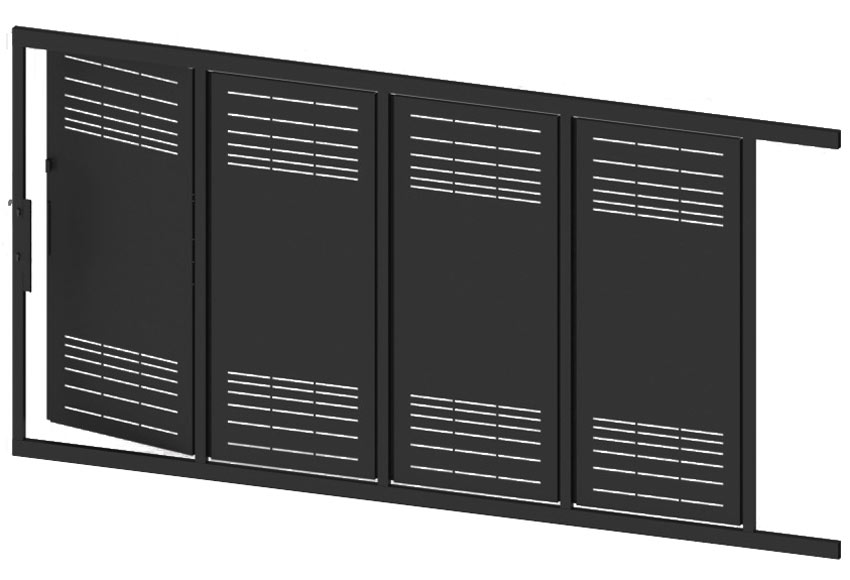 Puerta corredera+peatonal DOORSELF Parallels negra 400x200 cm