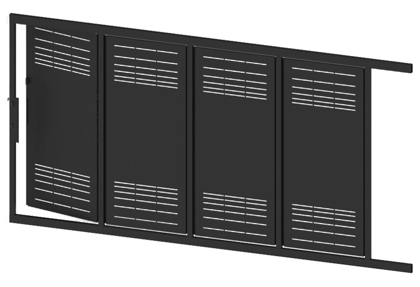 Puerta corredera+peatonal DOORSELF Parallels negra 350x200 cm
