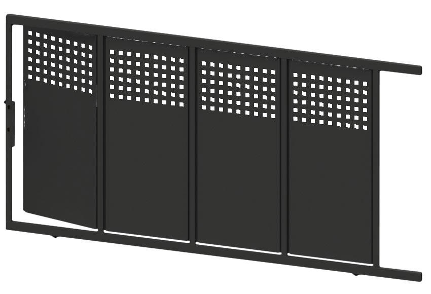 Puerta corredera+peatonal DOORSELF Square Up negra 400x200 cm