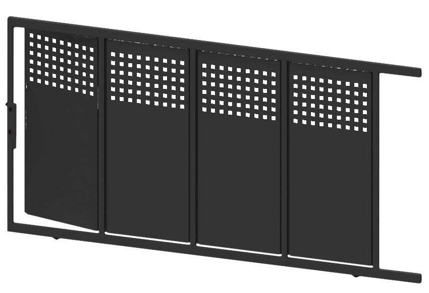 Puerta corredera+peatonal DOORSELF Square Up negra 350x200 cm