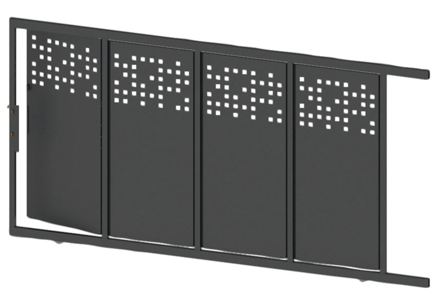 Puerta corredera+peatonal DOORSELF Tetris Up gris forja 350x200 cm