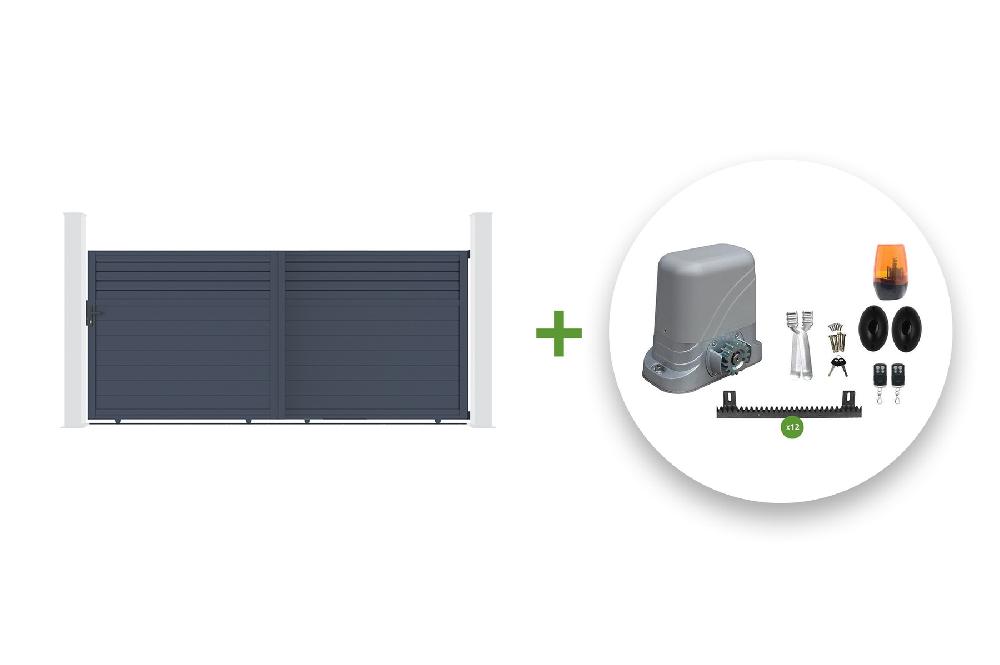 Puerta corrediza eléctrica de 4m CARPATIA H.160 + motor TANKER C600