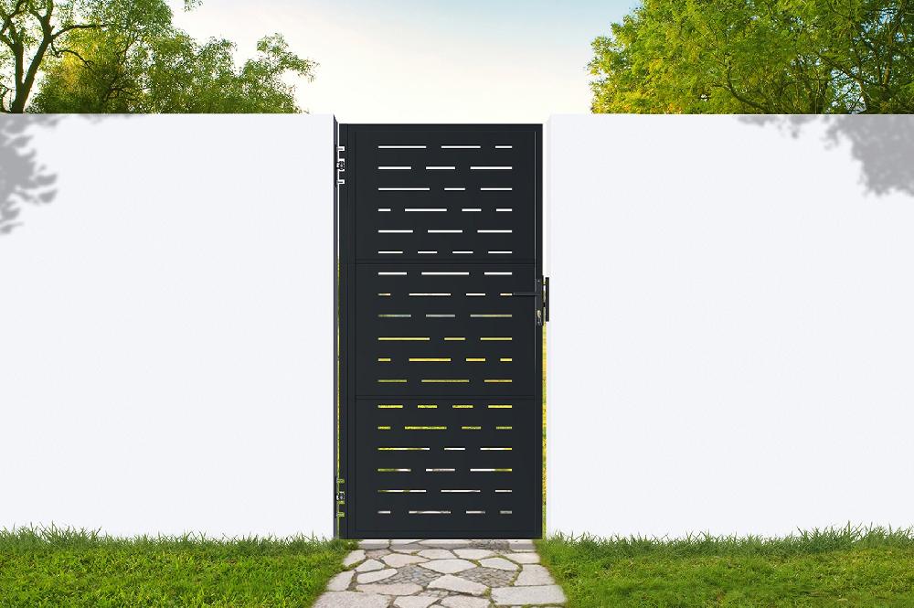 Puerta de acero 1m NALI ARLBERG H.200cm Negro mate