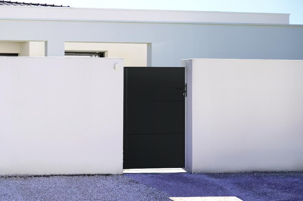 Puerta de acero 1M NALI H.160cm Negro mate