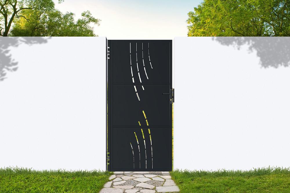 Puerta de acero 1m NALI VELETA H.200cm Negro mate