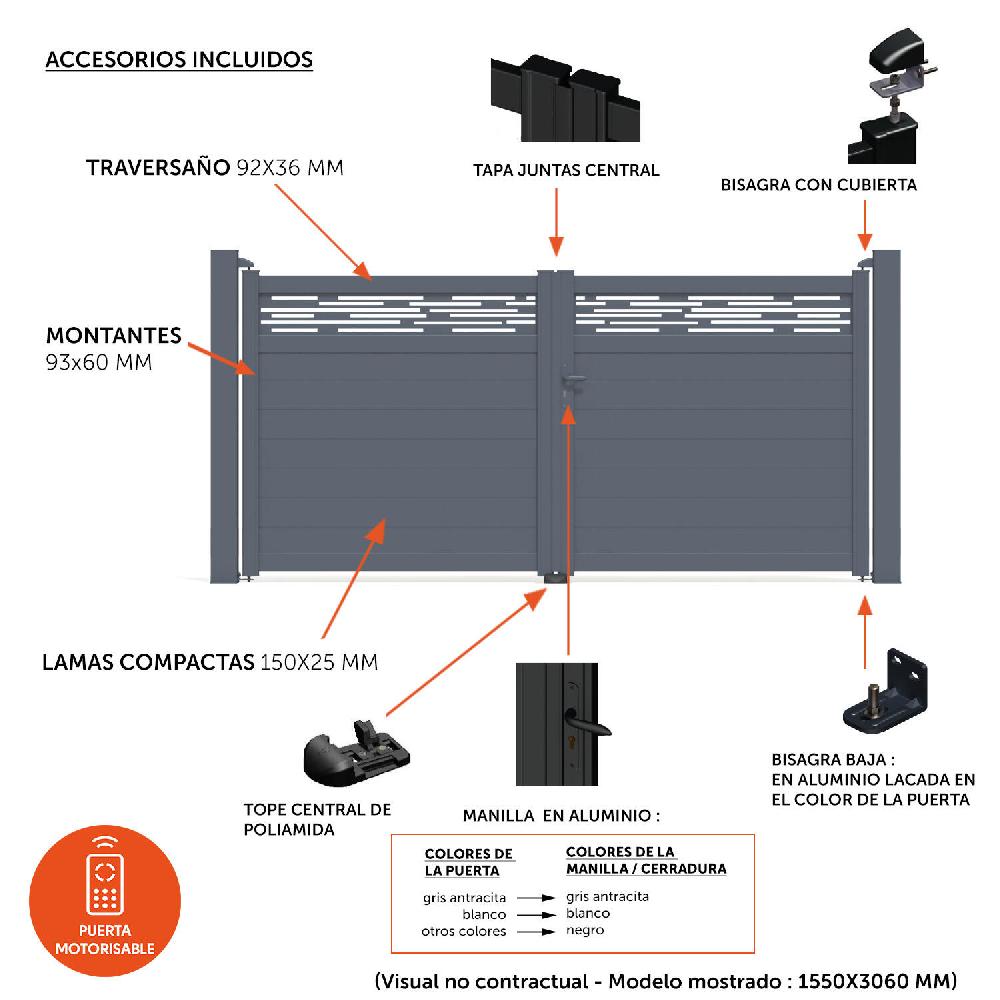 Puerta De Entrada Con Puerta Lateral Aluminio 155.8xcm