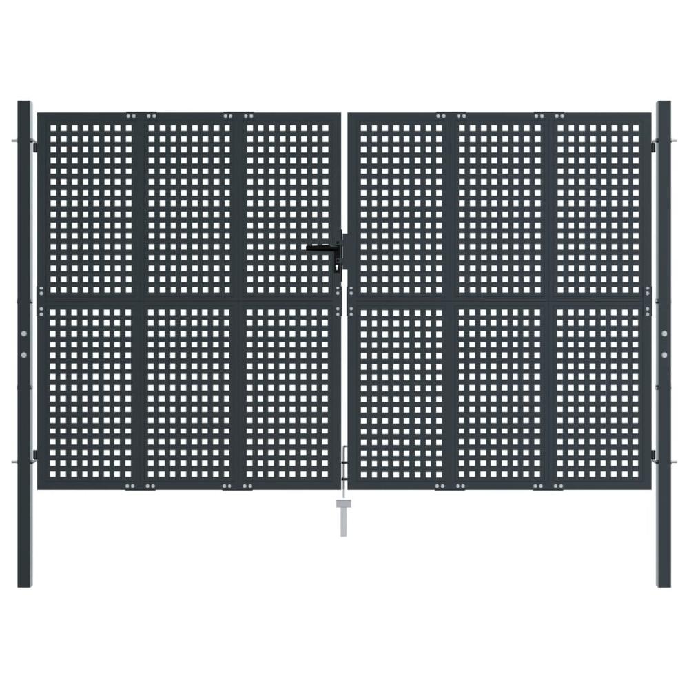 Puerta De Jardín Antracita 300x175 Cm Acero