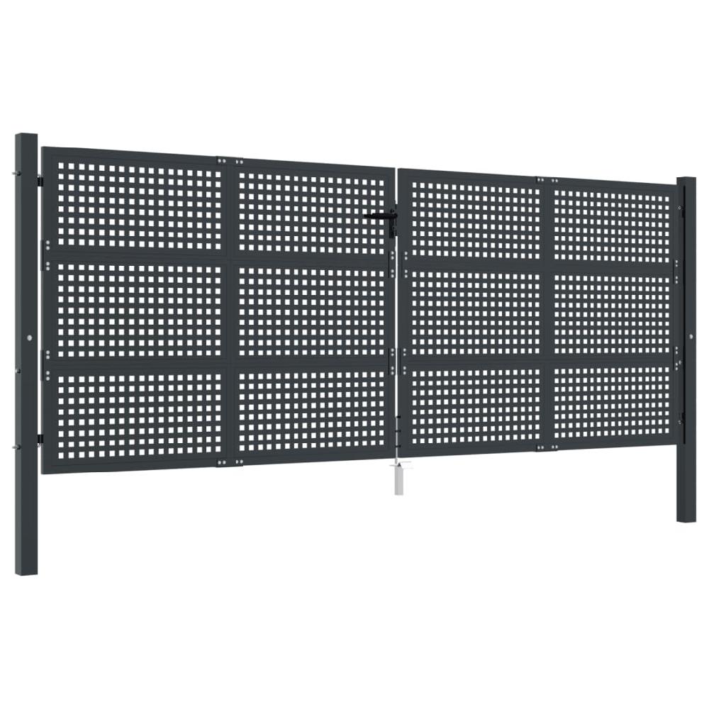 Puerta De Jardín Antracita 400x125 Cm Acero