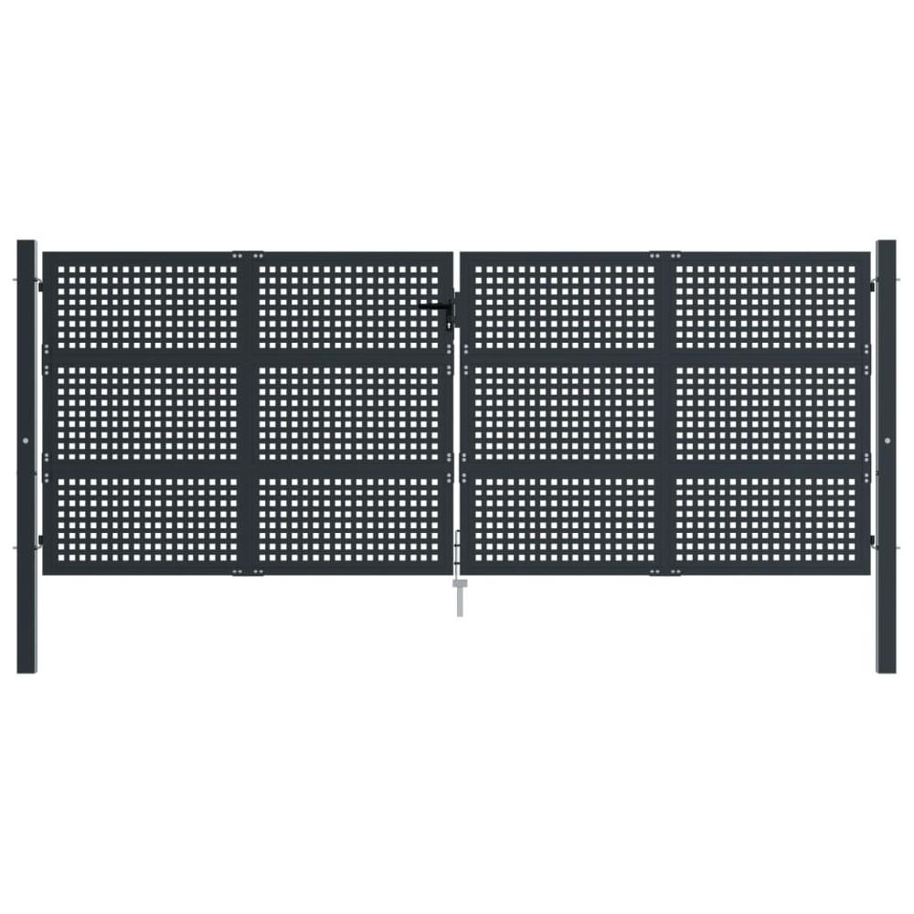 Puerta De Jardín Antracita 400x125 Cm Acero