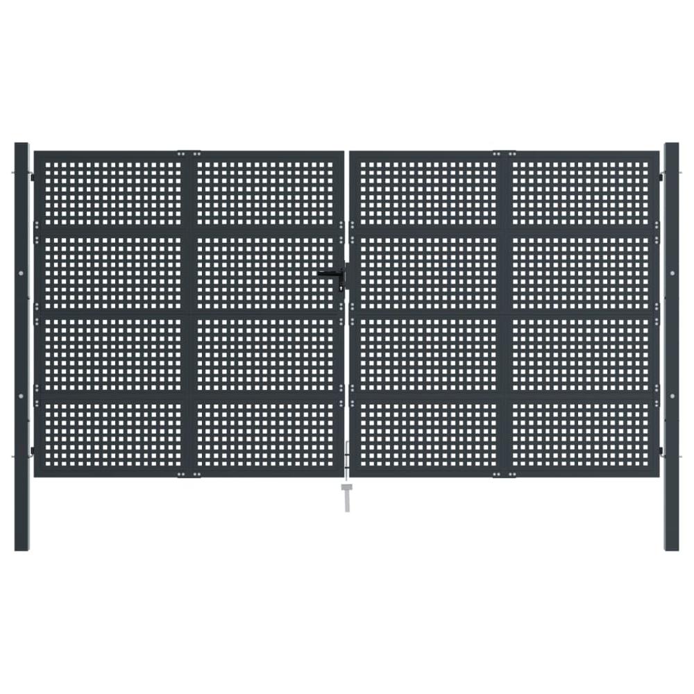 Puerta De Jardín Antracita 400x200 Cm Acero