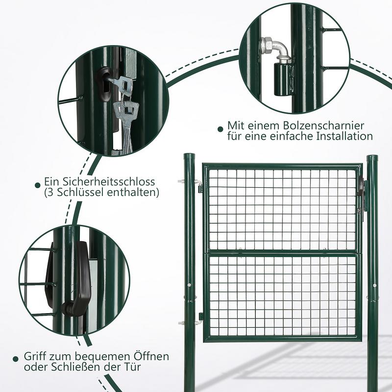 Puerta De Jardín De Malla Doble Barra - Verde - 150x100CM