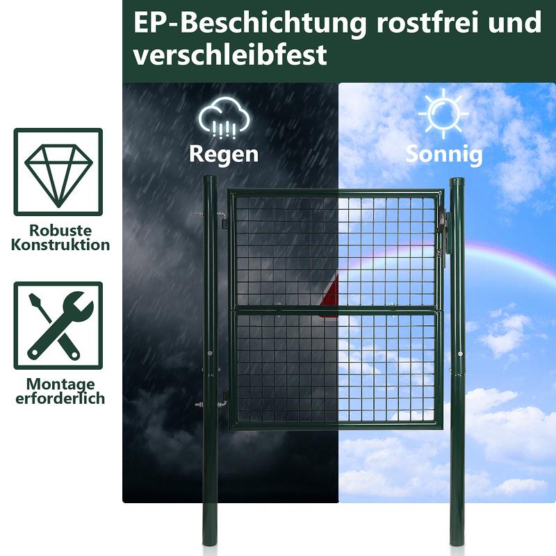 Puerta De Jardín De Malla Doble Barra - Verde - 150x100CM