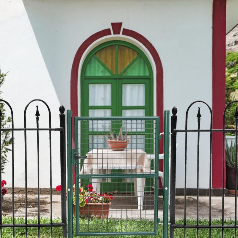 Puerta De Jardín Porte De Porte De Court Jardín Cerrar Porte Tubo Porte Redonde Green 100x125cm