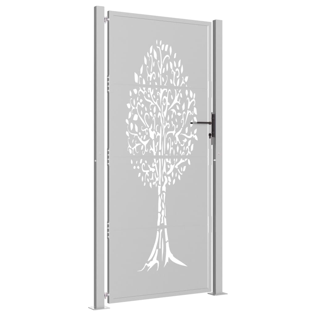 Puerta De Jardín | Puerta De Valla | Cancela De Valla Acero Corten Diseño árbol 105x205 Cm CFW91825