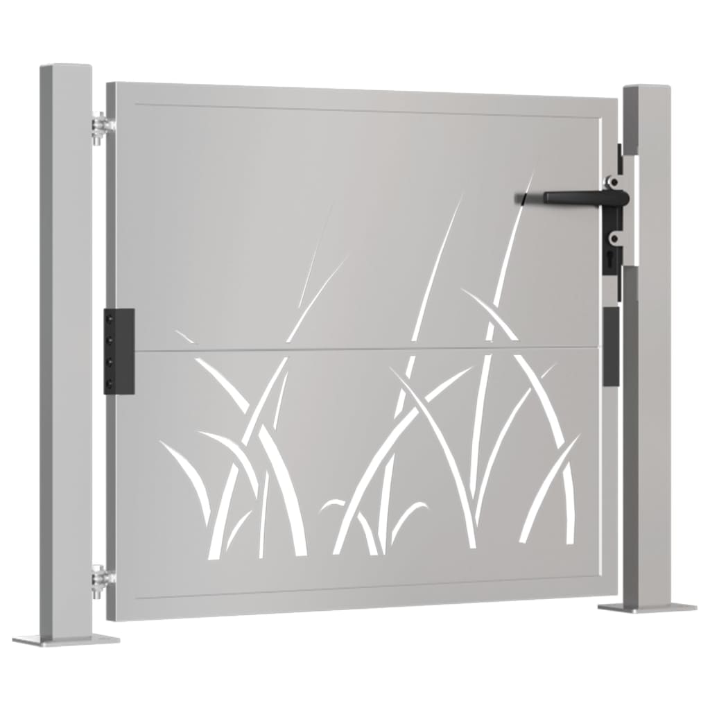Puerta De Jardín | Puerta De Valla | Cancela De Valla Acero Corten Diseño Hierba 105x105 Cm CFW39026