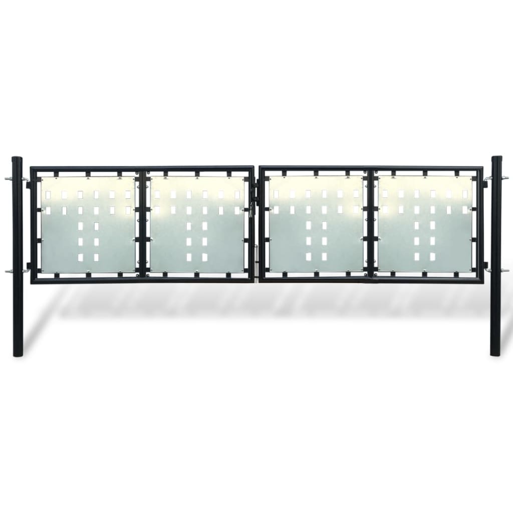 Puerta De Jardín | Puerta De Valla De Jardín | Cancela De Valla Negra 300x125 Cm CFW91279