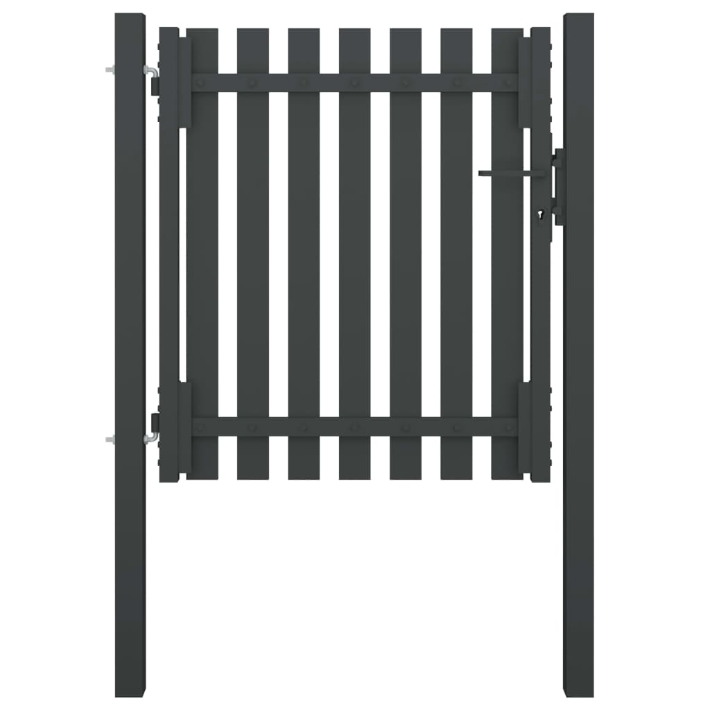 Puerta De Jardín | Puerta De Valla Del Jardín De Acero Gris Antracita 1x1 25 Cm CFW39040