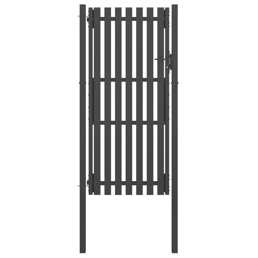 Puerta De Jardín | Puerta De Valla Del Jardín De Acero Gris Antracita 1x2 5 Cm CFW27881