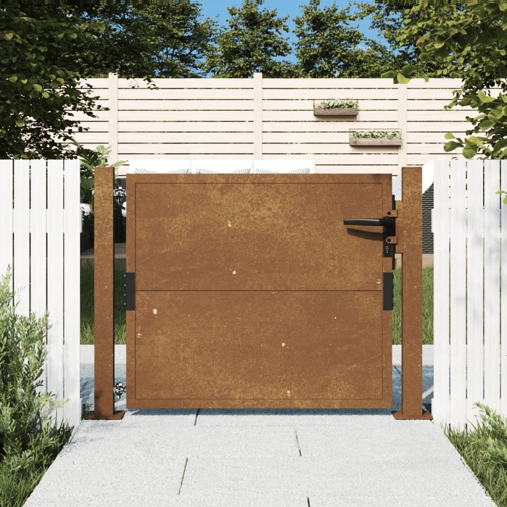 Puerta de jardín | Puerta para valla acero corten 105x105 cm CFW19578