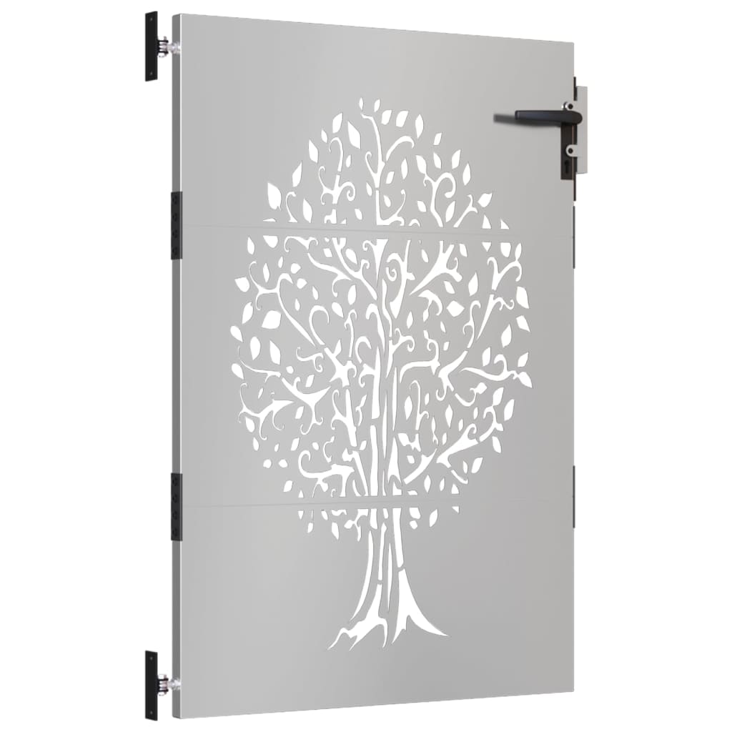 Puerta De Jardín | Puerta Para Valla Acero Corten Diseño árbol 85x125 Cm CFW66869