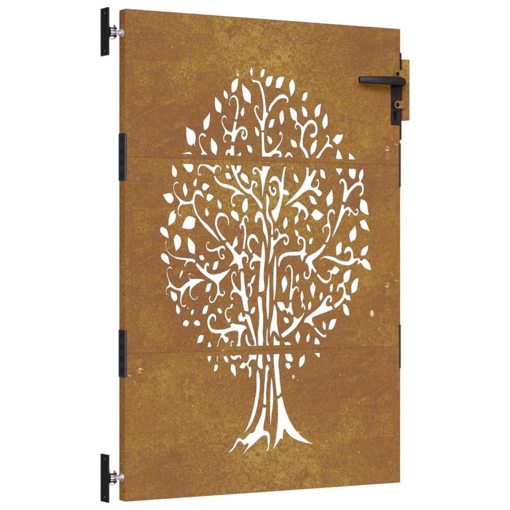 Puerta de jardín | Puerta para valla acero corten diseño árbol 85x125 cm CFW66869