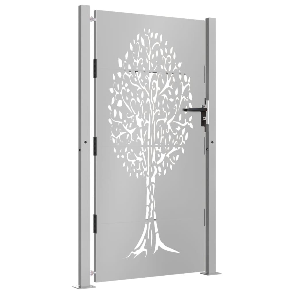 Puerta De Jardín | Puerta Para Valla Acero Corten Diseño árbol 105x205 Cm CFW75400