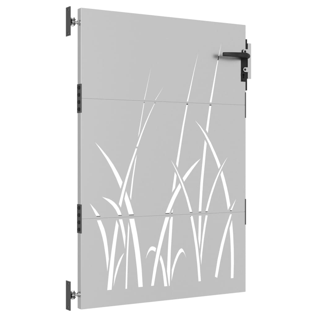 Puerta De Jardín | Puerta Para Valla Acero Corten Diseño Hierba 85x150 Cm CFW53234